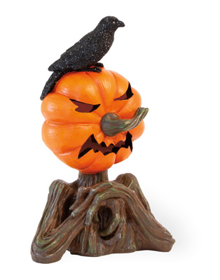 Pumpkin Face Tree Stump LED Light