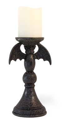 Black Bat Glitter Pillar Holder