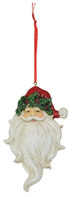 Holly & Ivy Santa Ornament