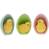 Baby Chicks in Eggs Set of 3