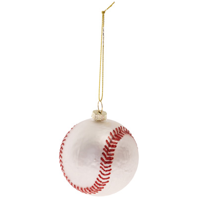 Glass Baseball Ornament