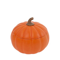 Small Lidded Orange Pumpkin Dish