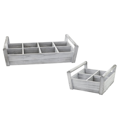 Aged White Crates (set of 2)