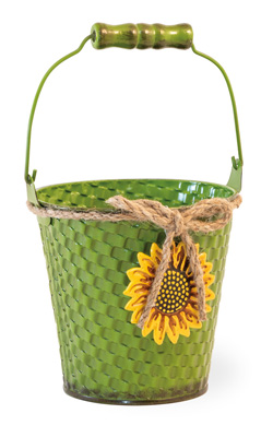 Basketweave Green Pail