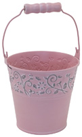 Small Pink Floral Accent Bucket