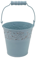 Small BLUE Floral Accent Bucket