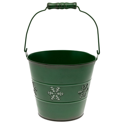 Green Cutout Snowflake Pail