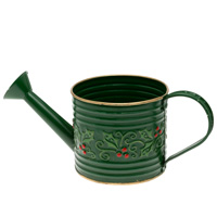 Green Holly Berry Watering Can