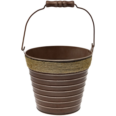 Rust Twine Wrapped Pail