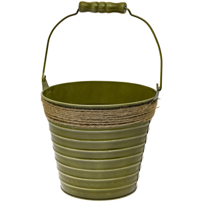 Olive Twine Wrapped Pail