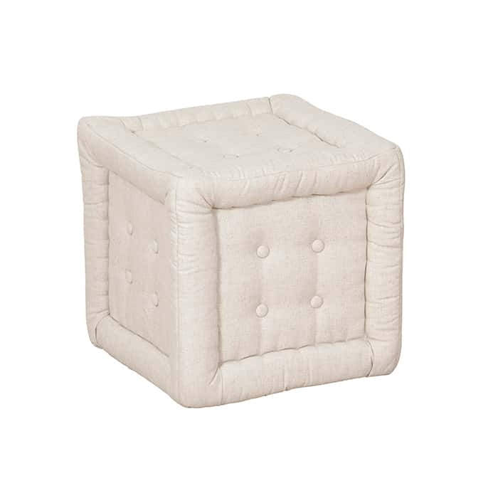 Beige Detailed Ottoman