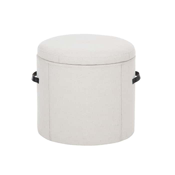 White Ottoman with Storage