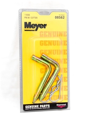 This is a new OEM Meyer Hinge Pins with Linch Pins 08562C. This package includes 2 Hinge Pins and 2 Linch Pins.