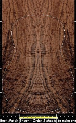 Walnut Claro USA Guitar Curly Marbled wood veneer