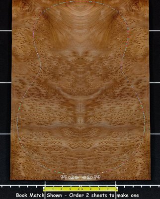 Redwood .7mm Guitar Swirly Burl wood veneer