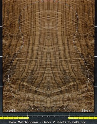 Walnut Claro USA Guitar Curly Burly wood veneer