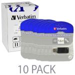 (10-pack) Verbatim Store 'n' Go Pinstripe 16gb Usb 2.0 Flash Drive(black) - Retail Hanging Blister Package