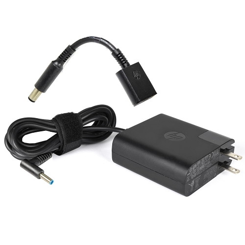 Genuine Hp 1hu30aa 90w Notebook Travel Ac Adapter W/usb Port &4.5mm To 7.4mm Conversion Dongle (black)