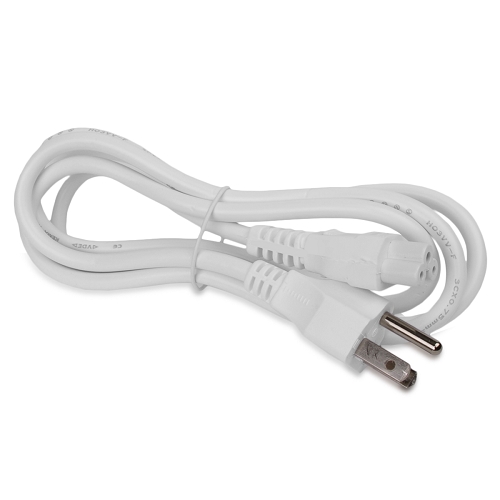 4' Standard 3-prong (us) Notebook Power Cord (aka: ""mickey Mouseears"" Power Cord) (white)