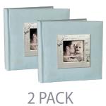 (2-pack) Mbi 8.5"" X 8.5"" Fabric Expressions Photo Album (baby Blue)- 844610