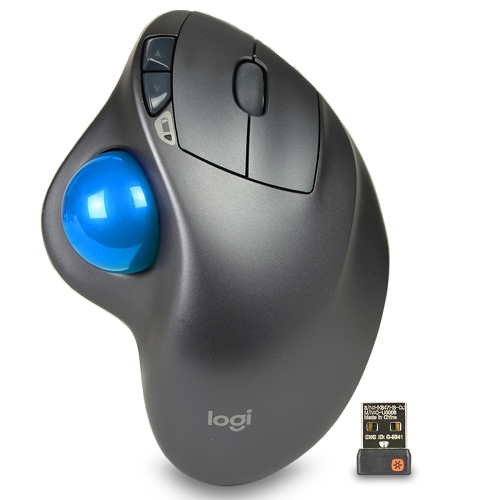 Logitech M570 2.4ghz Wireless 5-button Laser Trackball Mousew/logitech Usb Unifying Nano Receiver (gray/blue)