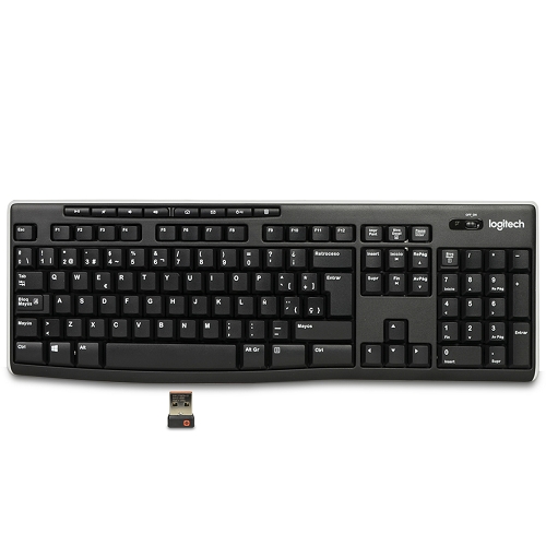 Logitech K270 2.4ghz 103-key Wireless Multimedia Spanish Keyboardw/usb Nano Receiver (black)