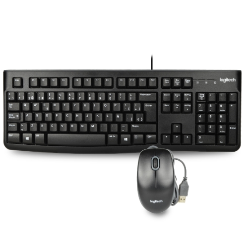 Logitech Mk120 Usb Wired Spanish Keyboard & Optical Mouse Kit(black)