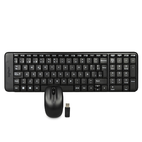 Logitech Mk220 Wireless Spanish Keyboard & Optical Mouse Combow/usb Nano Receiver (black)