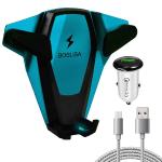 Boslisa Anu-c1802 Wireless Fast Charging Car Air Vent Mount Forqi-compatible Smartphones W/qc 3.0 Car Charger (blue)