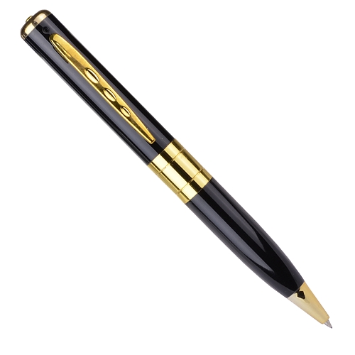 Hidden Camera Hd Pen Video Recorder Business Portable Recorder 61280x960 W/microsd Slot (black/gold)