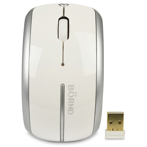 B?rnd C160 3-button Arch & Comfortable Handle Wireless Opticalscroll Mouse W/2000 Dpi & Nano Receiver (white)