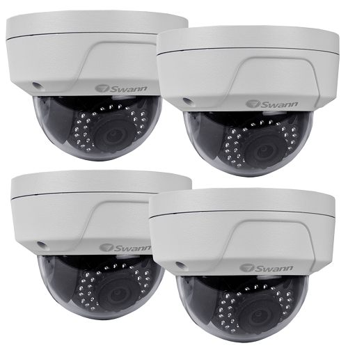 (4-pack) Swann Conhd-c3mpd 3mp Indoor/outdoor Dome Security Cameraw/24ir Leds & 115' Night Vision (white)