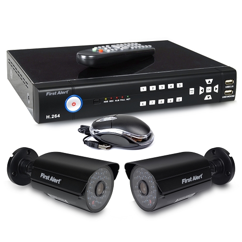 First Alert Dc4205-560 4-channel 500gb Dvr Security System W/2560tvl Indoor/outdoor Ir Cameras