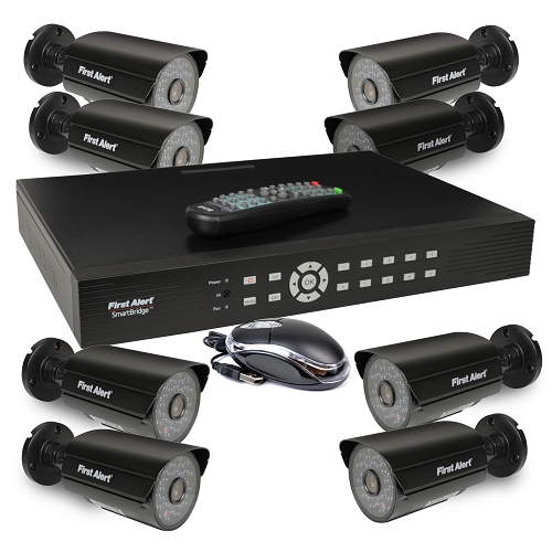 First Alert Smartbridge Dca16810-520 16-channel 1tb Dvr Securitysystem W/8 520tvl Indoor/outdoor Ir Cameras