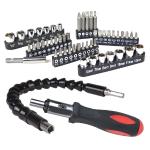 Deluxe Edition Flexible Ratchet Screwdriver Extension Kit W/35assorted Bits & 14 Sockets (black/red)
