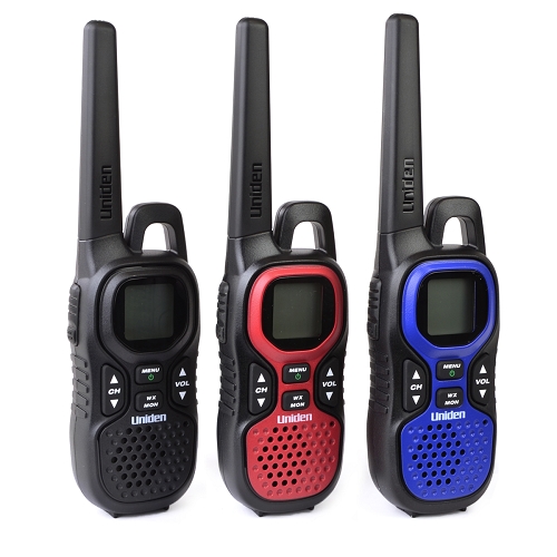 Uniden Gmr3740-3ck 22 Channel 37-mile Frs/gmrs Two-way Radiow/charging Cradle (3-pack&#44; Black/blue/red)