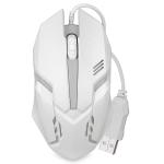 3-button Usb 3d Optical Scroll Led Gaming Mouse W/1600dpi (white) -retail Hanging Package