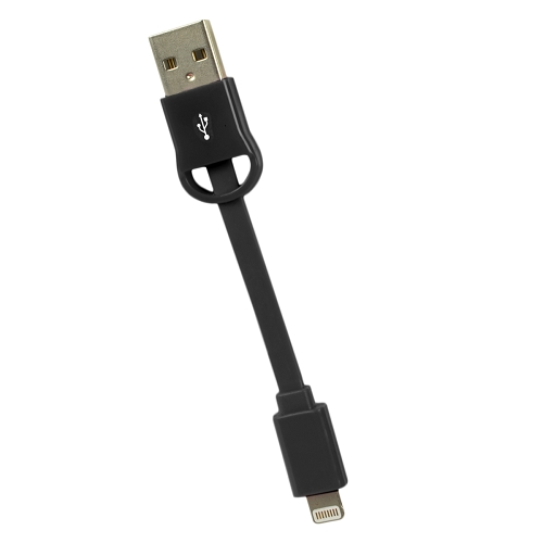 3.1"" (8cm) Goji Mini Mfi Lightning To Usb Sync & Charge Cable Forapple Devices (black) - Retail Hanging Box