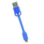 3.1"" (8cm) Goji Mini Mfi Lightning To Usb Sync & Charge Cable Forapple Devices (blue) - Retail Hanging Box