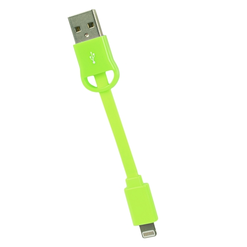 3.1"" (8cm) Goji Mini Mfi Lightning To Usb Sync & Charge Cable Forapple Devices (green) - Retail Hanging Box