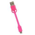 3.1"" (8cm) Goji Mini Mfi Lightning To Usb Sync & Charge Cable Forapple Devices (pink) - Retail Hanging Box