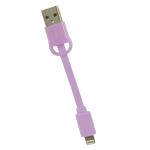 3.1"" (8cm) Goji Mini Mfi Lightning To Usb Sync & Charge Cable Forapple Devices (purple) - Retail Hanging Box