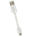 3.1"" (8cm) Goji Mini Mfi Lightning To Usb Sync & Charge Cable Forapple Devices (white) - Retail Hanging Box