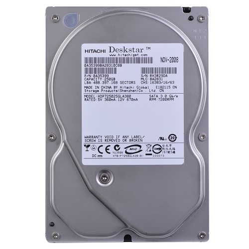 Hitachi Deskstar P7k500 250gb Sata/300 7200rpm 8mb Hard Drive