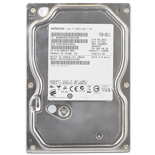 Hitachi Deskstar 7k1000.c 250gb Sata/300 7200rpm 8mb Hard Drive