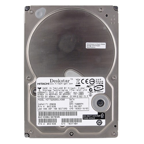 Hitachi Deskstar T7k250 250gb Sata/300 7200rpm 8mb Hard Drive