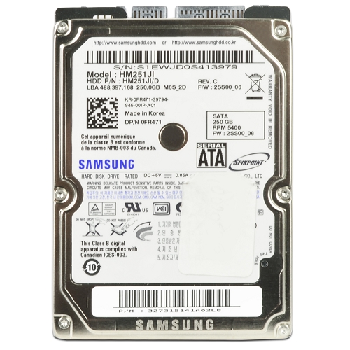 Samsung Spinpoint M6 250gb Sata/150 5400rpm 8mb 2.5"" Hard Drive