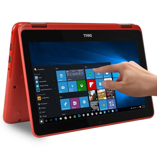 Dell Inspiron 11 Touchscreen Fusion Dual-core A6-9220e 1.6ghz 4gb64gb Ssd 11.6"" Convertible Laptop W10h W/cam (red)