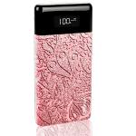 Ideaplay K10 Dual Usb Port 10000mah Power Bank W/built-in Leddisplay (rose Gold Paisley)