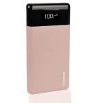 Ideaplay K10 Dual Usb Port 10000mah Power Bank W/built-in Leddisplay (rose Tan)